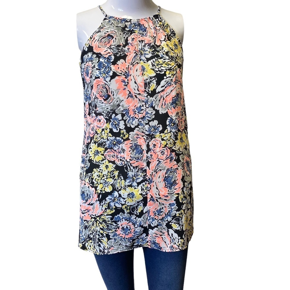 Vintage Havana Sleeveless Shirt - 1X - Flowers